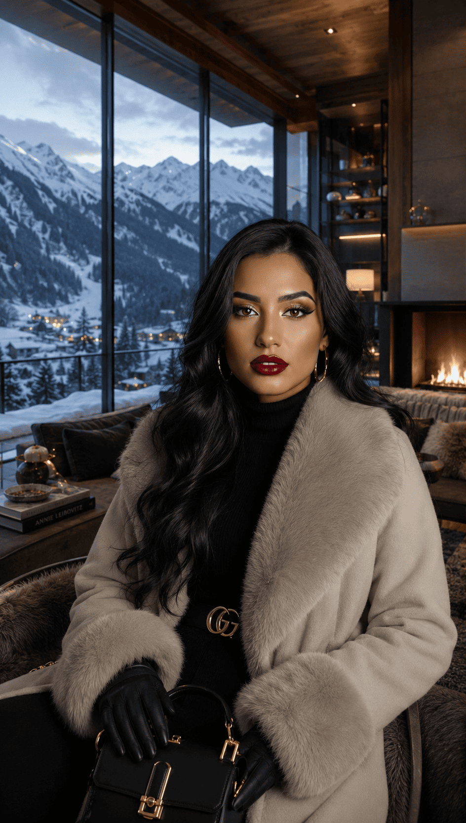 Luxury Winter Portrait in a Swiss Alps Glass Chalet